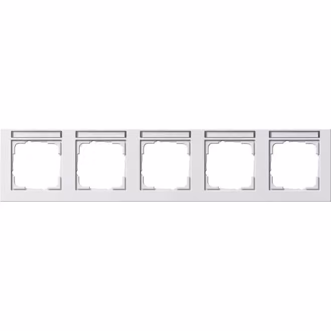 Gira 109522 Cornice di copertura a 5 moduli BSF orizzontale Gira E2 Bianco puro opaco