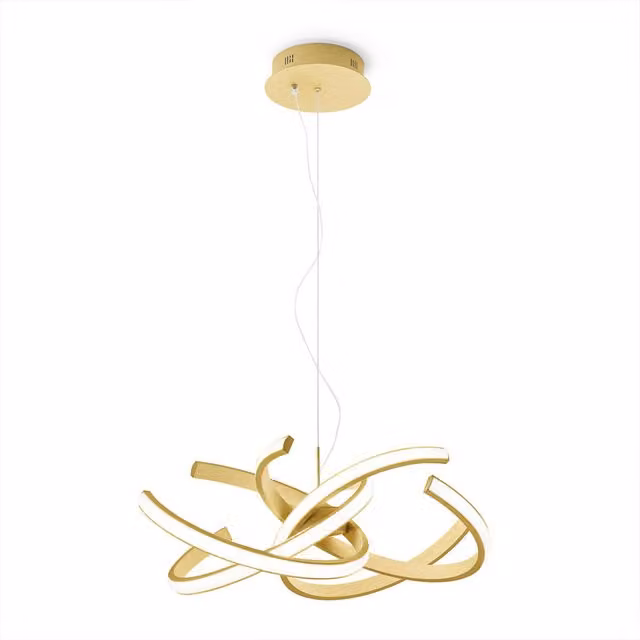 Lampada a sospensione Gea Cinzia LED bianca e oro con altezza regolabile e luce dimmerabile