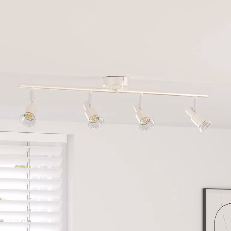 Faretto da soffitto regolabile vidaXL in metallo color argento, L 70 cm x P 9 cm x H 12,5 cm, attacco E27