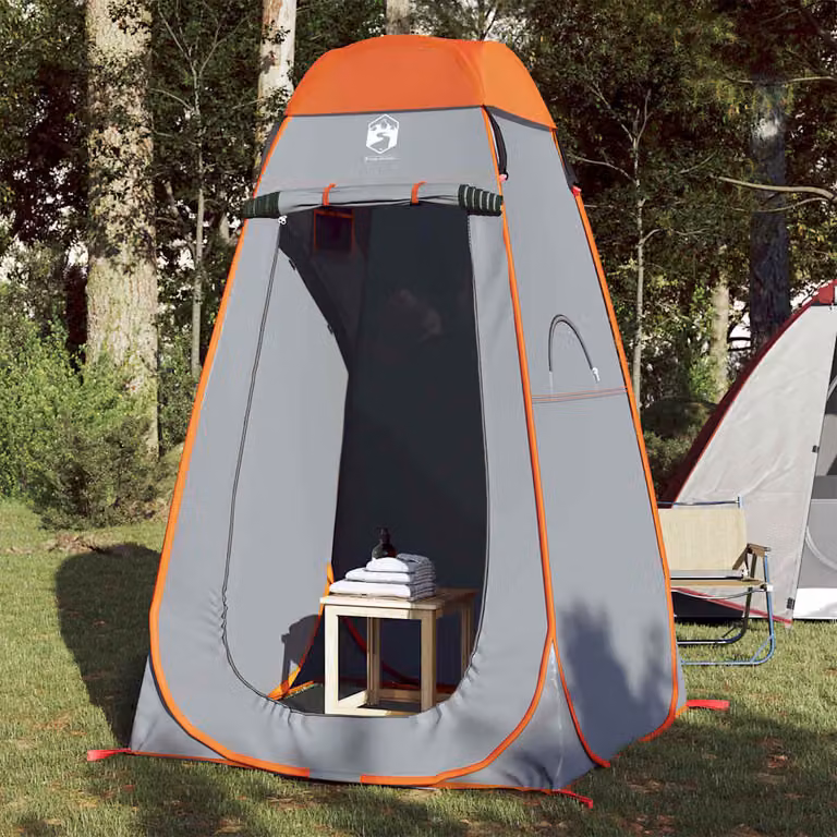 Tenda Privacy Pop-Up vidaXL Impermeabile in Poliestere Grigio e Arancione L 120 x P 120 x H 185 cm