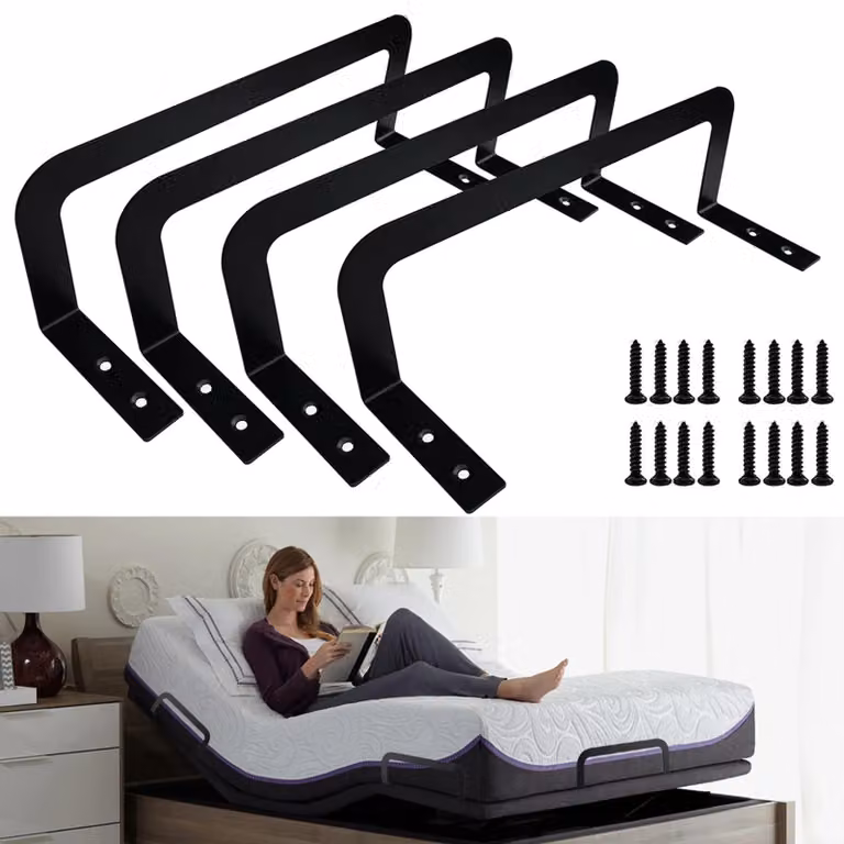 Set di 4 fermaletto per materasso, dimensioni 26x9x0,3 cm, Acciaio al carbonio, colore nero