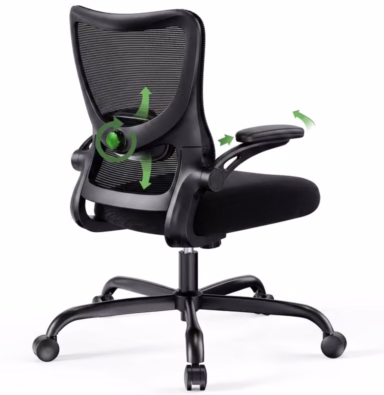 Sedia da ufficio ergonomica con braccioli 3D