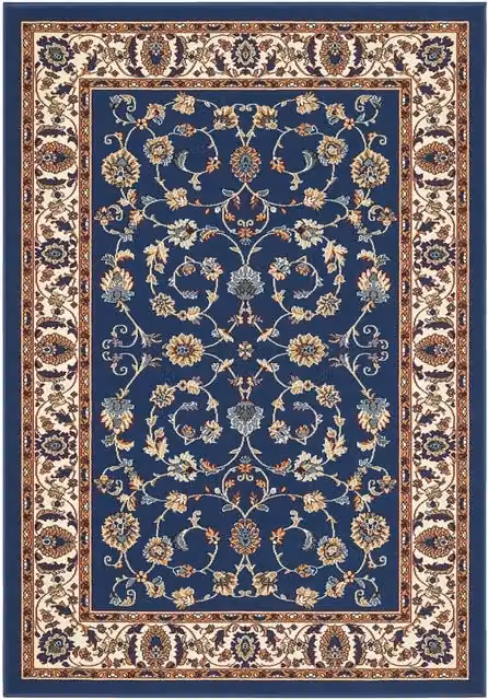 Tappeto P2079 azzurro cm.280x570 motivo classico orientale persiano, economico resistente facile da pulire