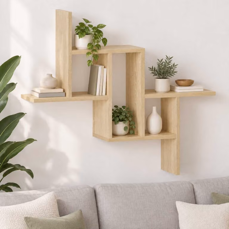 Scaffale da parete moderno vidaXL in legno Rovere Sonoma, L: 87 cm, P: 17 cm, H: 75 cm