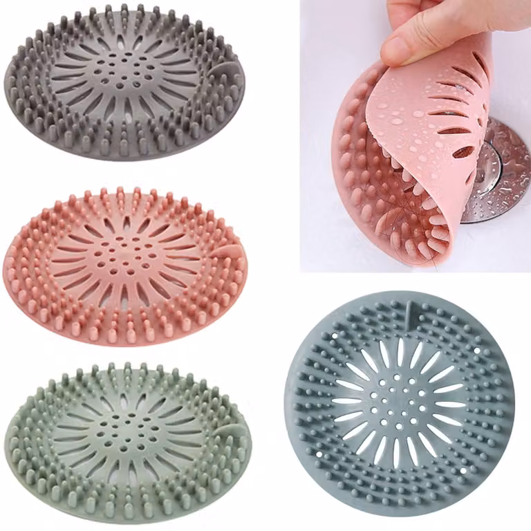 Filtri per lavandino in silicone, confezione da 4 pezzi, protezioni per scarichi da cucina e bagno
