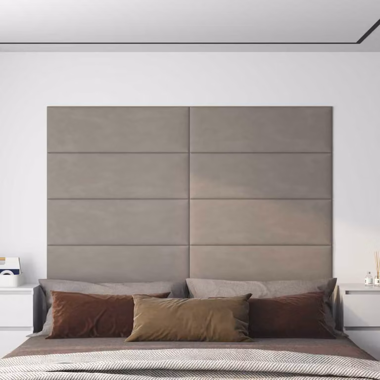 Testiera da parete imbottita vidaXL in velluto grigio, set di 12 pannelli moderni per camera da letto