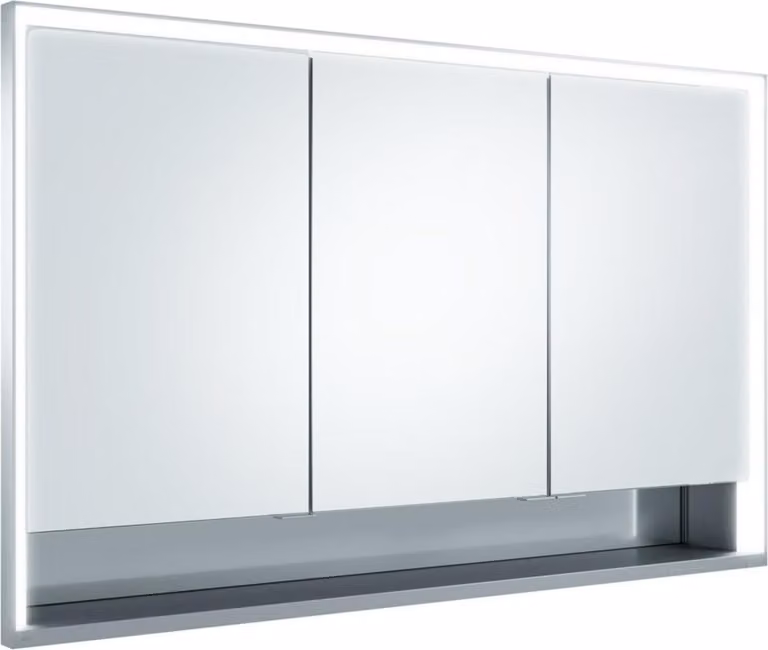 KEUCO Royal Lumos armoire de toilette encastrable 3 portes, porte courte, avec miroir chauffant, 1200mm, 14335171304, 14335171304