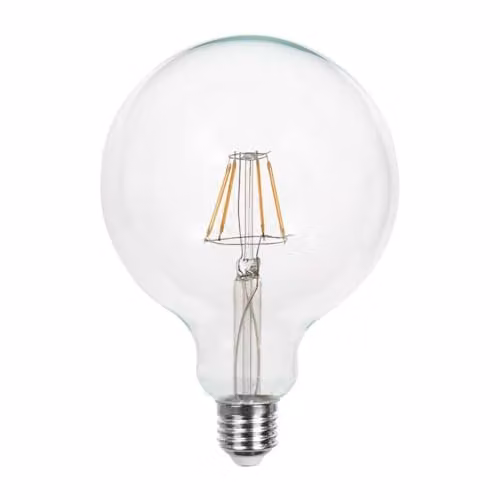 V-TAC Lampadina LED E27 12W 120LM/W G125 Filamento Trasparente 6500K