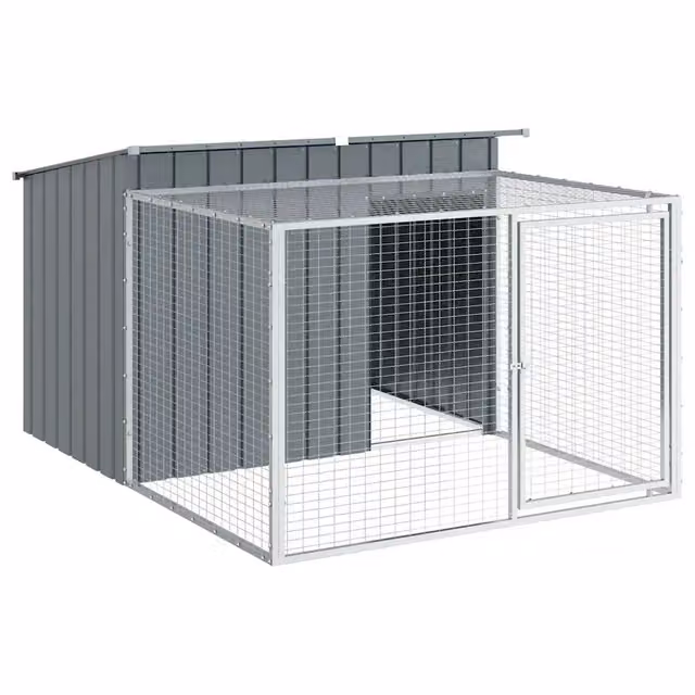 Cuccia per cani con recinto in acciaio zincato antracite CFW2155596 L/P/H: 153 x 194 x 110 cm – 1