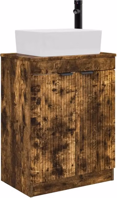 Mobile da bagno con Lavabo | Armadio Lavabo Rovere Fumo 54 x 35 x 83 cm
