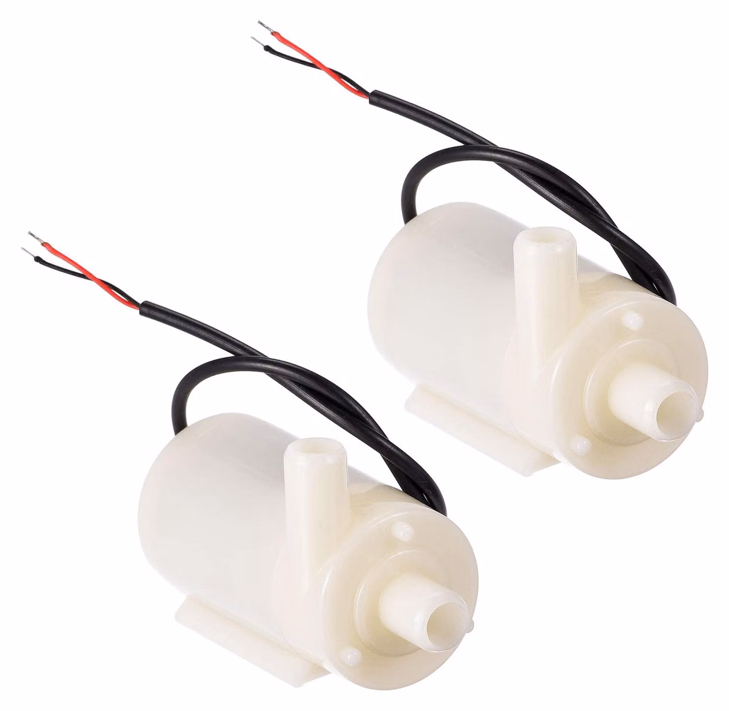 Confezione da 2 mini pompe sommergibili a corrente continua (DC) da 4,5 V, adatte per uso orizzontale, con una portata di 100 litri all'ora