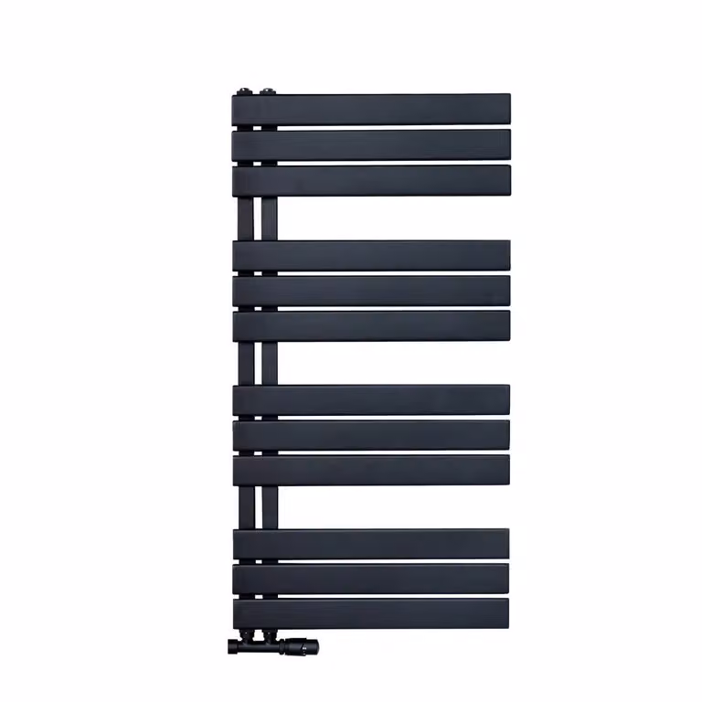 Radiatore per asciugamani/raffreddatore per bagno collegamento a sinistra nero 1200x600