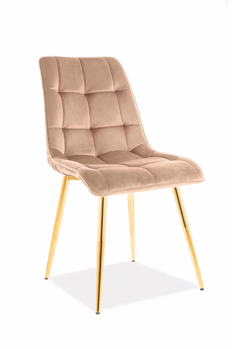 Sedia da pranzo imbottita LYA - beige / oro