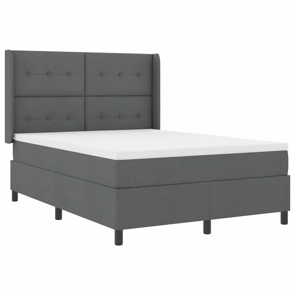 Letto a molle con illuminazione LED e porta USB vidaXL in tessuto grigio L/P: 140 x 190 cm – 2