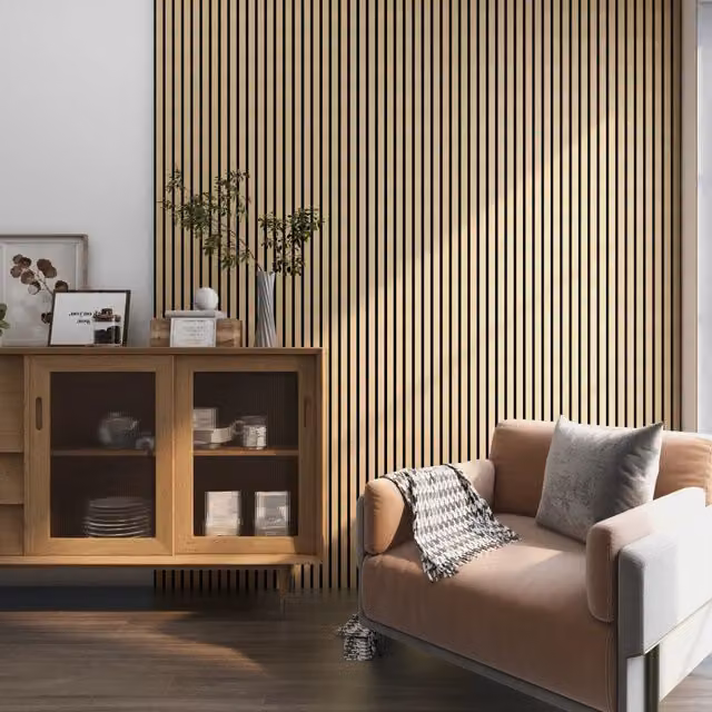 Set di 12 Pannelli Fonoassorbenti Decorativi in Effetto Legno Rovere Chiaro NEU.HOLZ