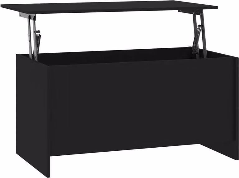 Tavolino da Salotto Nero 102x55,5x52,5 cm in Legno Multistrato