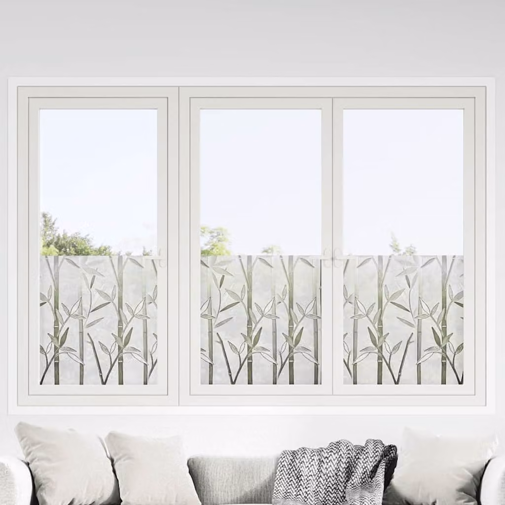 vidaXL Pellicole per Finestre Smerigliate con Motivo Botanico in PVC, Colore Bianco Trasparente, Set da 4 Pezzi
