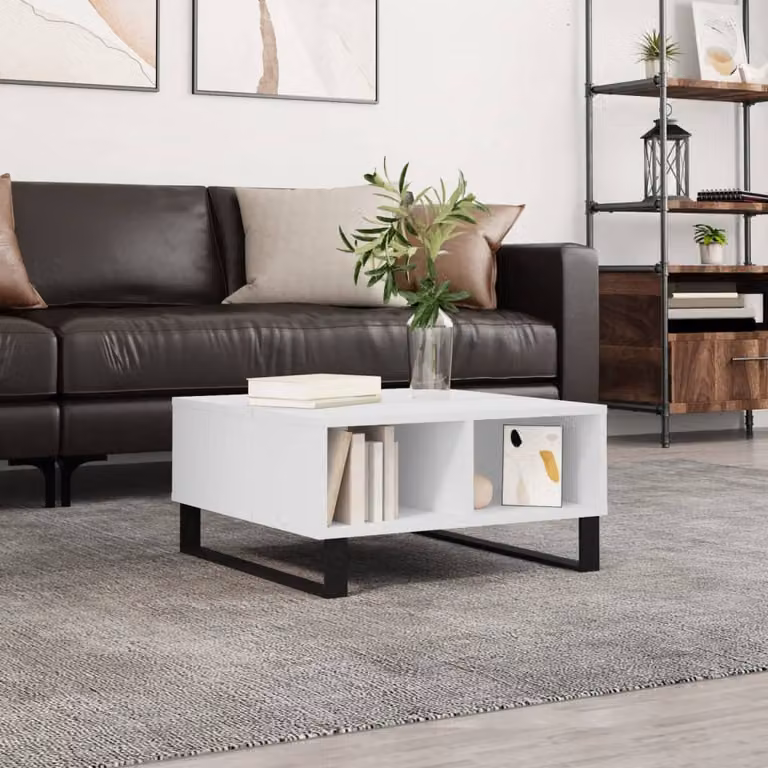 Maison Exclusive - Tavolino bianco 60x60x30 cm Materiale ligneo