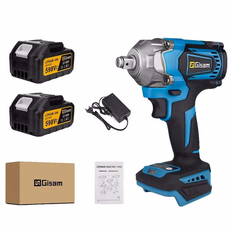 Avvitatore a impulsi elettrico, coppia di 1200 Nm, velocità di 6700 giri/min, set di 2 batterie
