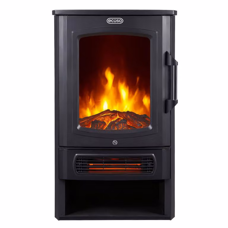 Camino Elettrico Moderno Nero -  Firenze  - ECOSO by Hudson Reed
