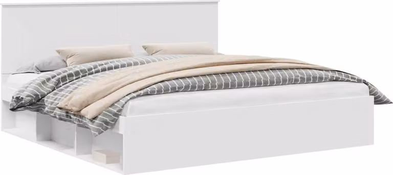Struttura del letto Bianco 200 x 200 cm Pino massello