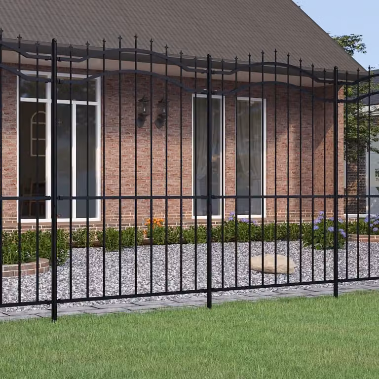 Maison Exclusive - Recinzione da giardino con punta a lancia nera 239x175 cm in acciaio verniciato a polvere