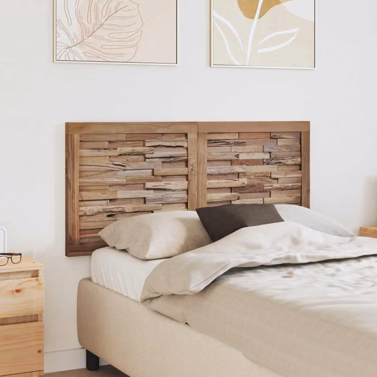 Testiera del letto vidaXL in legno di teak solido naturale marrone L: 120 cm, H: 55 cm, P: 9 cm
