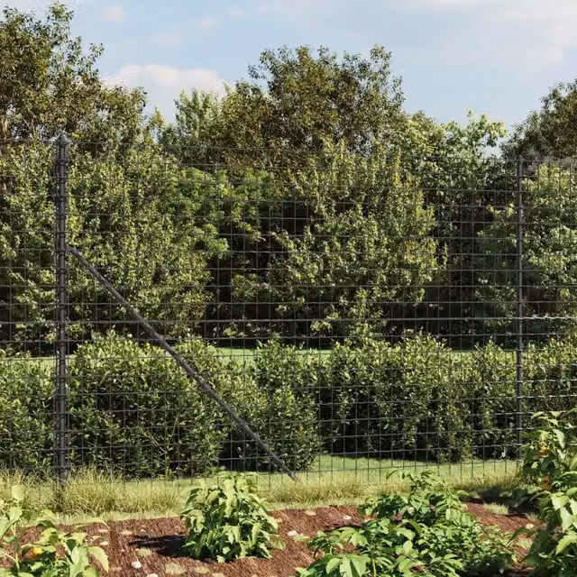 Recinzione in acciaio zincato rivestito in PVC vidaXL colore antracite L: 10 m, H: 1,6 m
