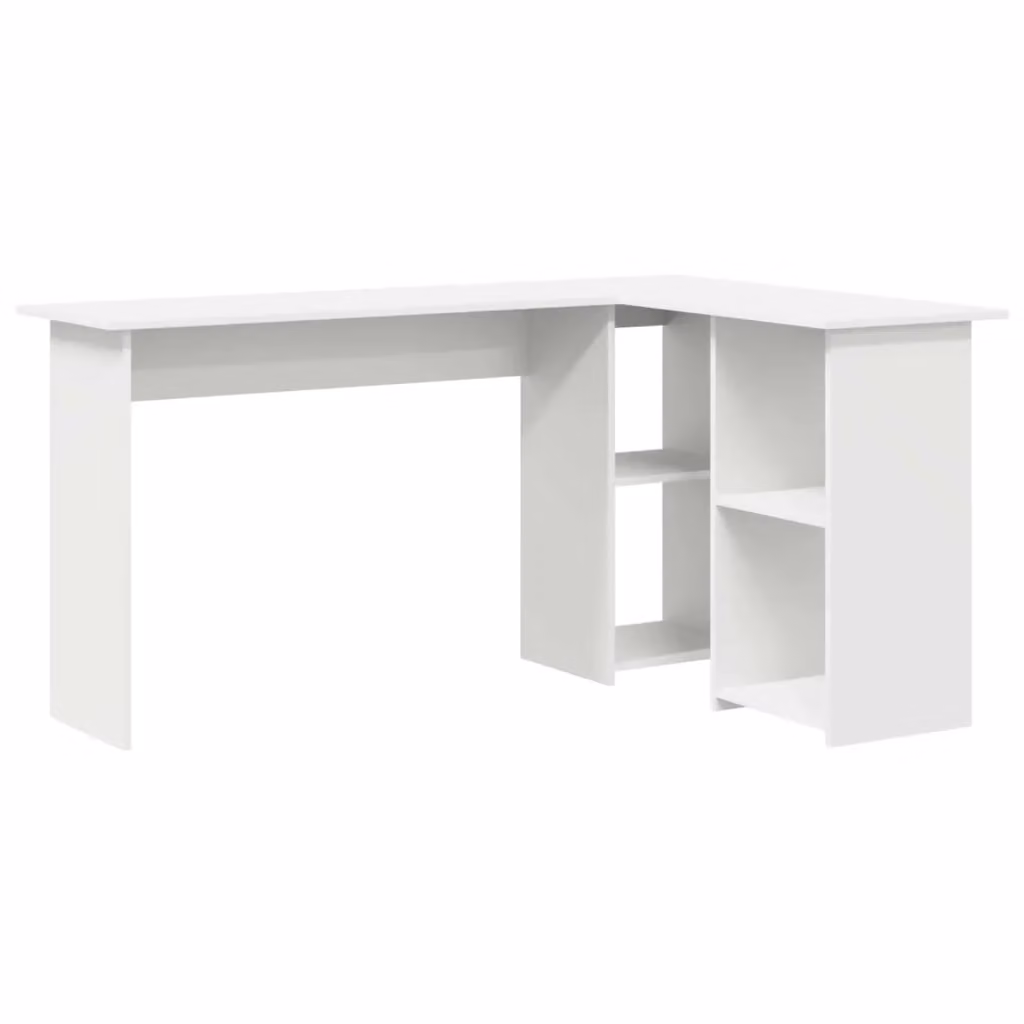Scrivania angolare moderna vidaXL in MDF bianco L/P/H: 142 x 102 x 73 cm – 2