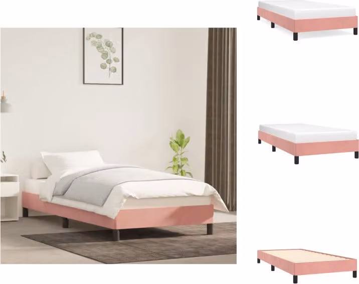 letto vidaXL Rosa 90x190 cm in velluto - Letti e reti
