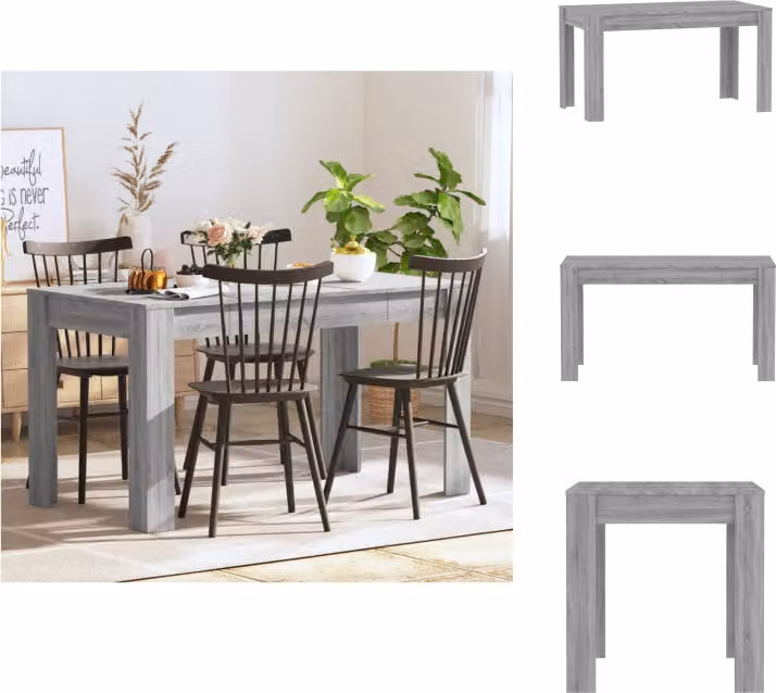 vidaXL Tavolo da pranzo grigio Sonoma 140x74,5x76 cm in legno - Tavoli da pranzo