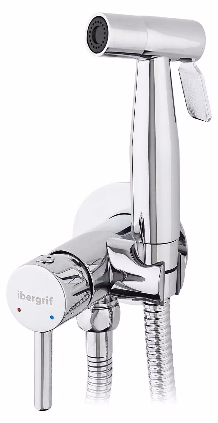 Rubinetto bidet manuale, con controllo dell'acqua calda e fredda, design integrato