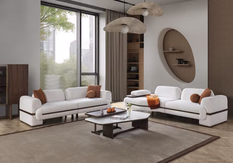 Sofagarnitur 4 3 Sitzer Set Design Sofa Polster Couchen Couch Modern Weiß