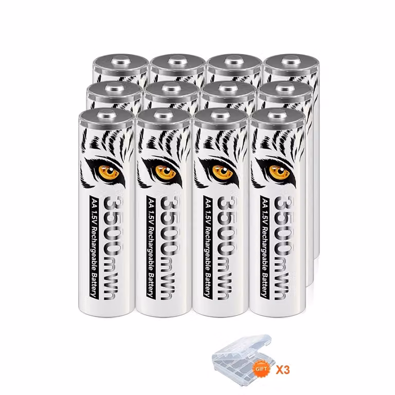 Batterie ricaricabili agli ioni di litio, capacità 3500mWh, incluso caricabatterie, beige