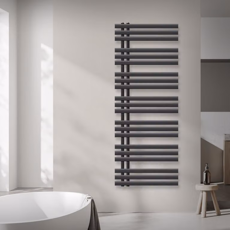 Radiatore da bagno LuxeBath Design, 600x1600 mm, antracite, incl. set di montaggio, senza elemento riscaldante