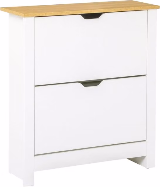 Scarpiera da ingresso XYLO bianca con cassetti e ripiani regolabili L/P/H: 72 x 26 x 80 cm