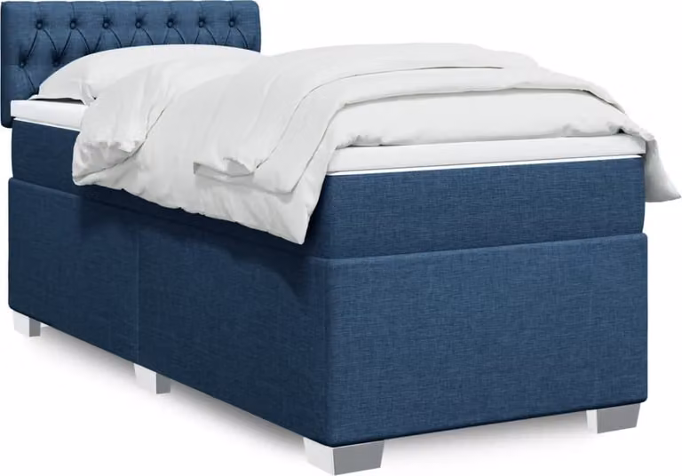Maison Exclusive - Letto boxspring con materasso blu 90x200 cm Tessuto