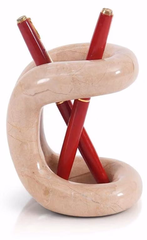 Organizer da scrivania in marmo, 10 cm, per la scuola e l'ufficio, in pietra e decorativi