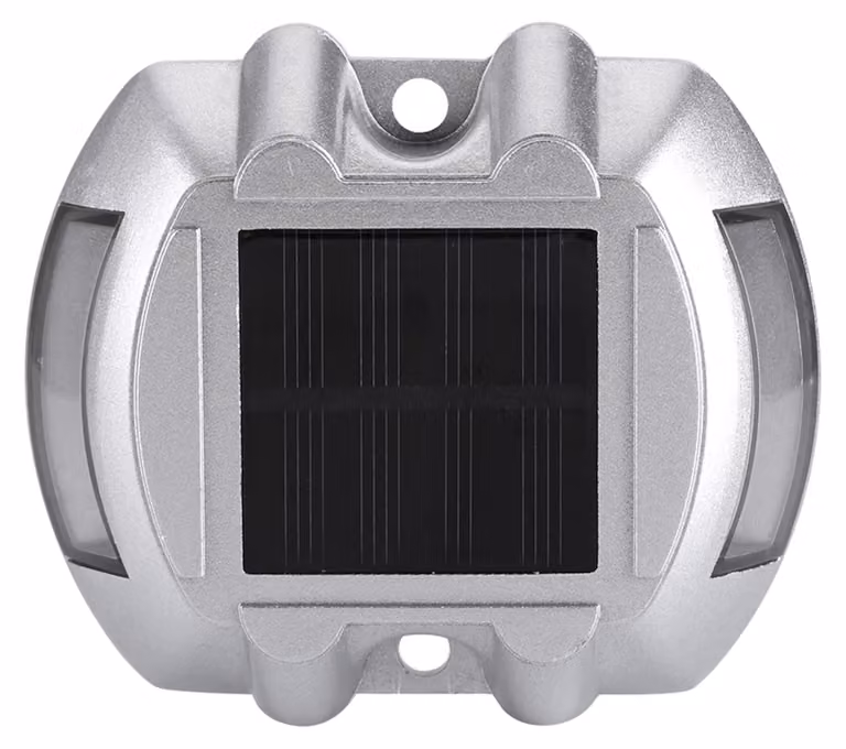 Lampione solare, 6 LED, alluminio pressofuso, luce blu lampeggiante, grado di protezione IP68, 0,3 W