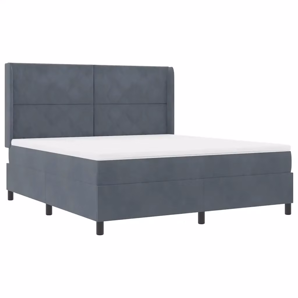 Letto a molle con strisce LED vidaXL in velluto grigio, L/P/H: 180 x 200 x 280 cm – 2