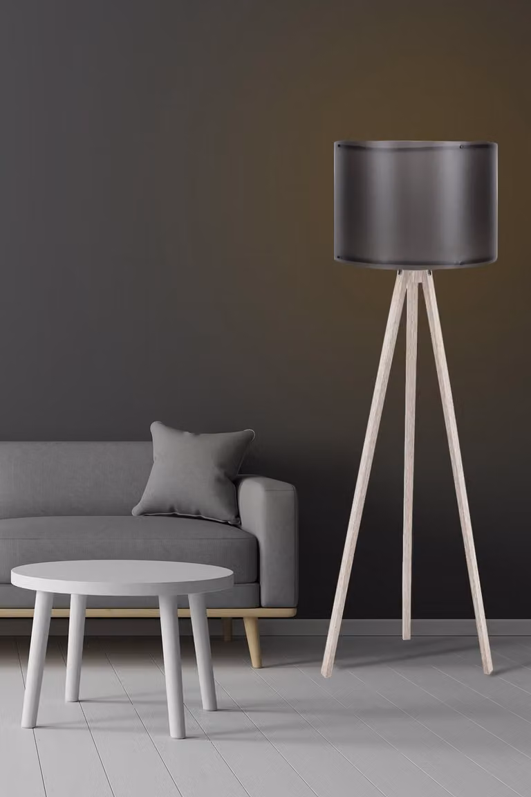 Opviq, 119- 119PRL, nero, crema, lampade da terra, corpo in MDF