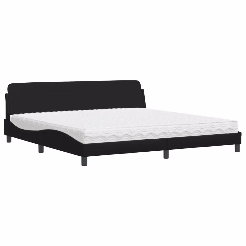Letto moderno vidaXL con materasso in similpelle e cassetti, colore nero e bianco, L/P/H: 200 x 200 x 74,5 cm – 2