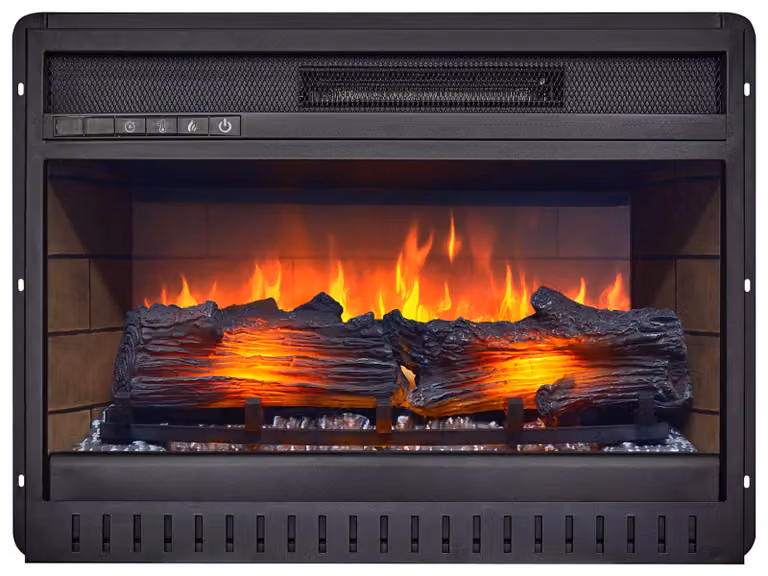 ArtiFlame AF22, caminetto elettrico da incasso con riscaldamento da 1800 W, effetto fiamma realistico, illuminazione a LED, telecomando, timer, colore nero