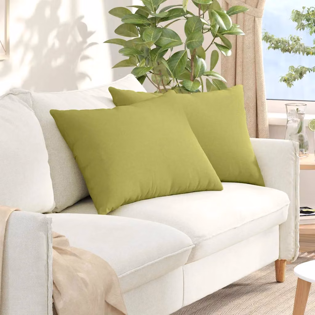 Set di 2 cuscini da divano vidaXL in tessuto verde chiaro, L 70 cm x P 50 cm