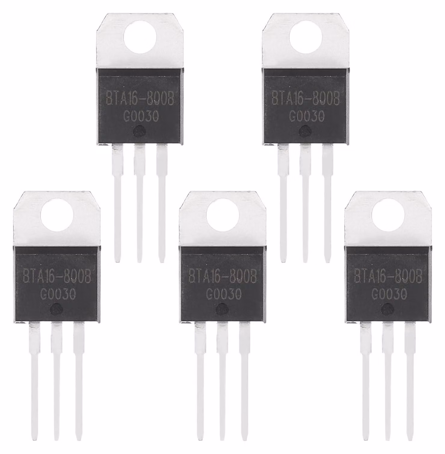 5 x Tiristore BTA16-800B, involucro TO-220, 800V, 16A