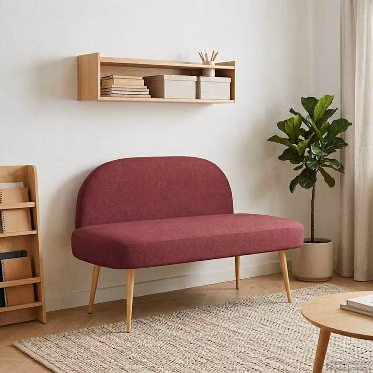 Panchina imbottita con schienale vidaXL colore rosso, L 110 x P 60 x H 76 cm