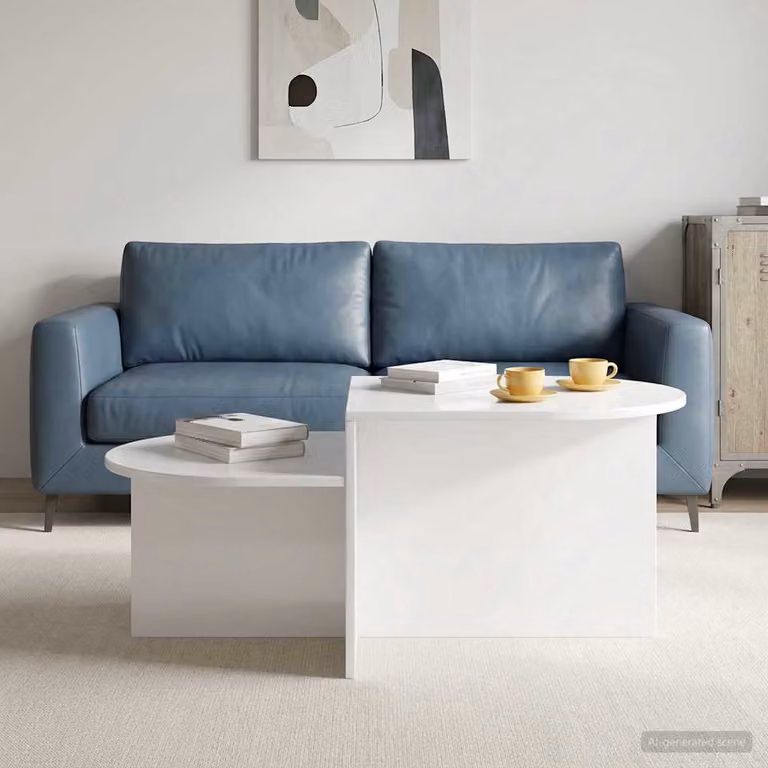 vidaXL Tavolino da salotto moderno in MDF bianco lucido L: 100 cm, P: 50 cm, H: 40 cm