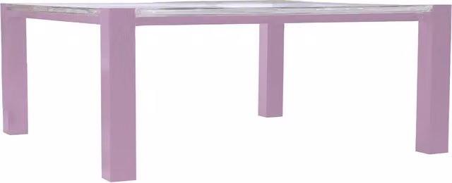 Tavolo moderno Sturm Milano Maggiore rosa con piano in vetro e struttura in plastica