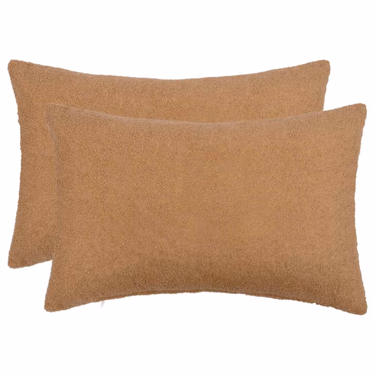 Set di 2 federe vidaXL HEERLEN in bouclé beige, L 30 cm x P 50 cm