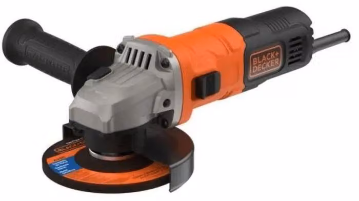 Smerigliatrice angolare elettrica BLACK+DECKER ADBEG125-QS, 850 W, diametro 125 mm, avviamento progressivo, 12000 giri/min, con 1 disco da 125 mm